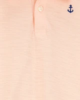 Toddler 2-Piece Anchor Polo Outfit Set - Orange/Blue