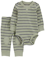 Baby 2-Piece Striped Bodysuit Pant Set