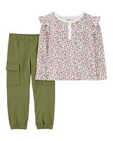 Toddler 2-Piece Floral Top & Pant Set