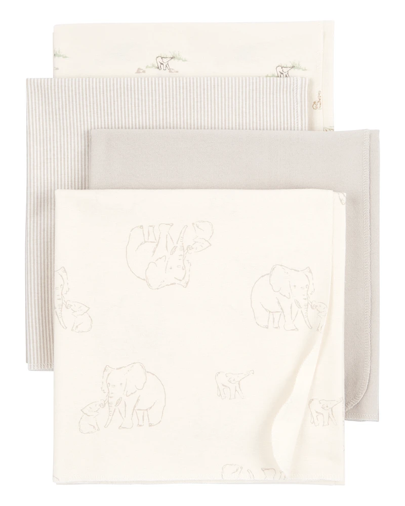 Baby 4-Pack Elephant Receiving Blankets