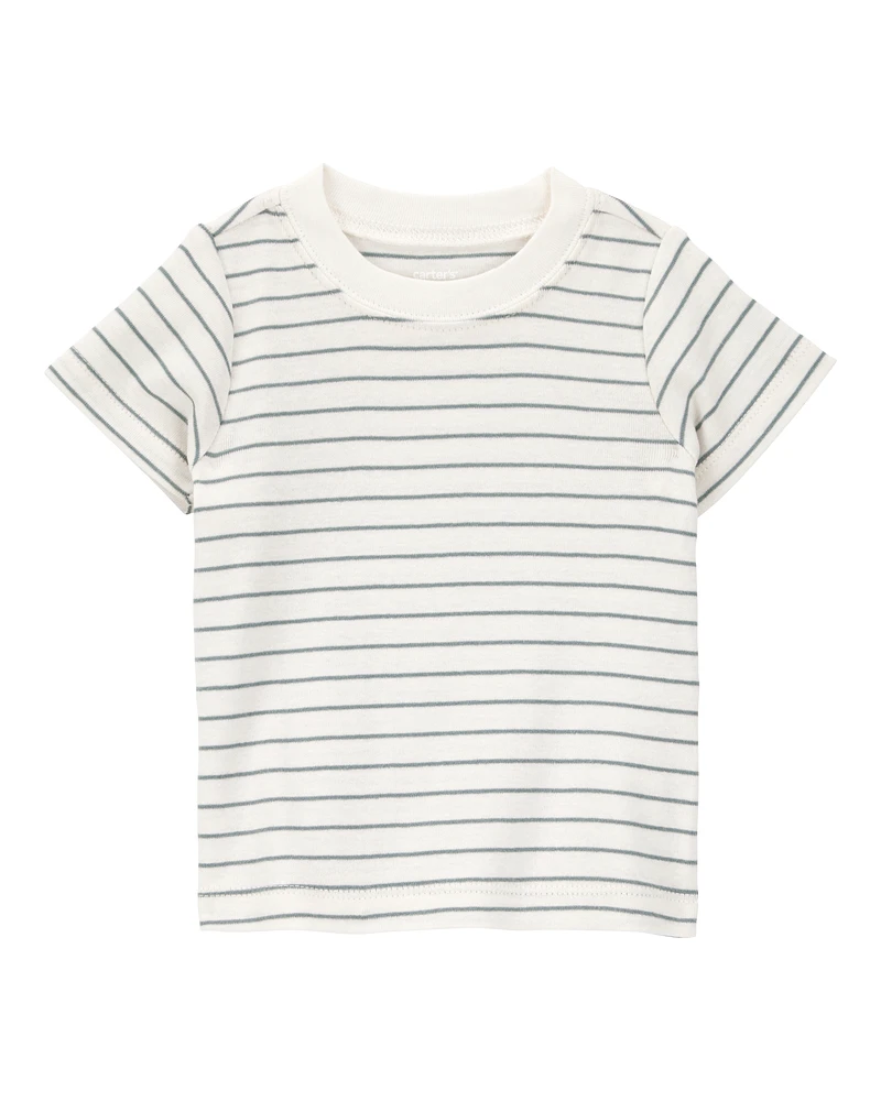 Baby 3-Piece Striped Shortall Set - Blue
