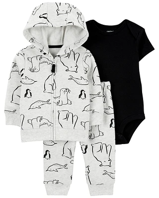 3-Piece Arctic Animals Little Jacket Set