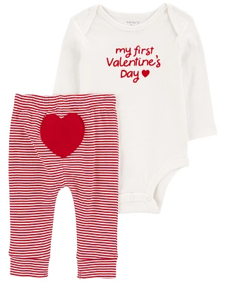 Baby 2-Piece My First Valentine's Day Bodysuit Pant Set