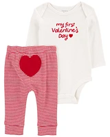 Baby 2-Piece My First Valentine's Day Bodysuit Pant Set