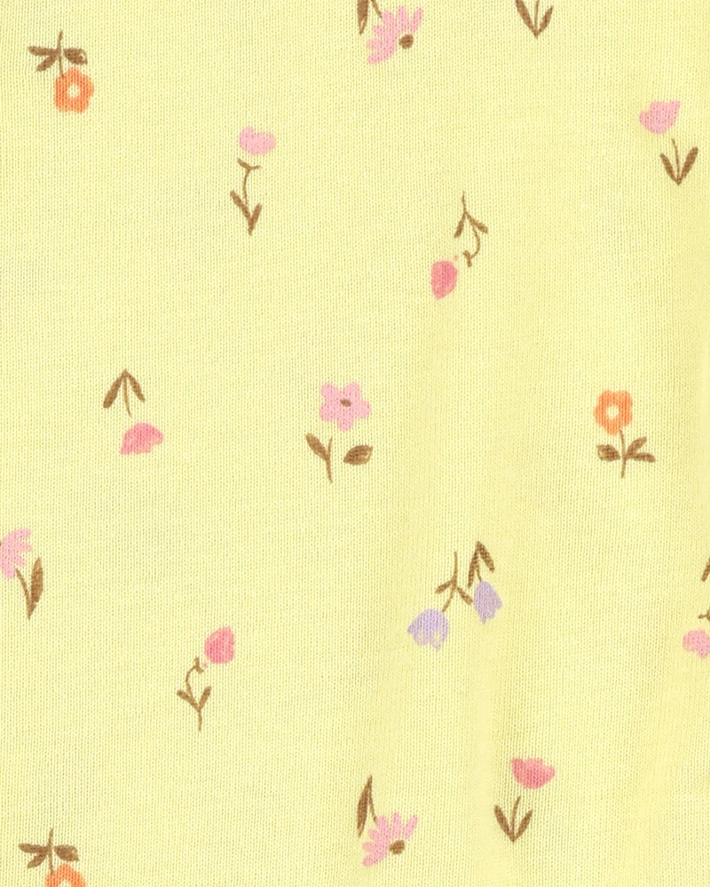 Baby Girl 3-Piece Floral Outfit Set - Yellow/Chambray