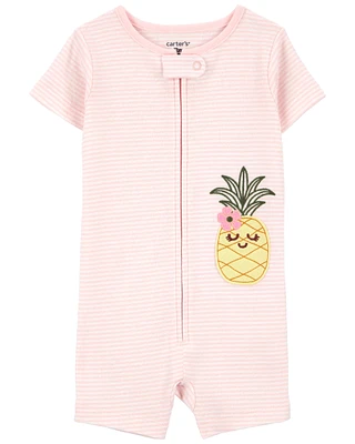 1-Piece Pineapple 100% Snug Fit Cotton Romper Pyjamas