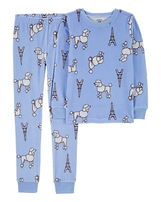 Kid 2-Piece Fuzzy Velboa Poodle Pyjamas