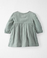 Baby Organic Cotton Gauze Button-Front Dress