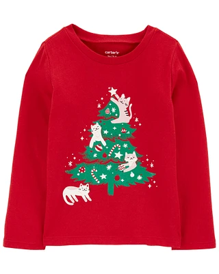 Toddler Christmas Tree Long-Sleeve Graphic Tee