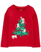 Toddler Christmas Tree Long-Sleeve Graphic Tee