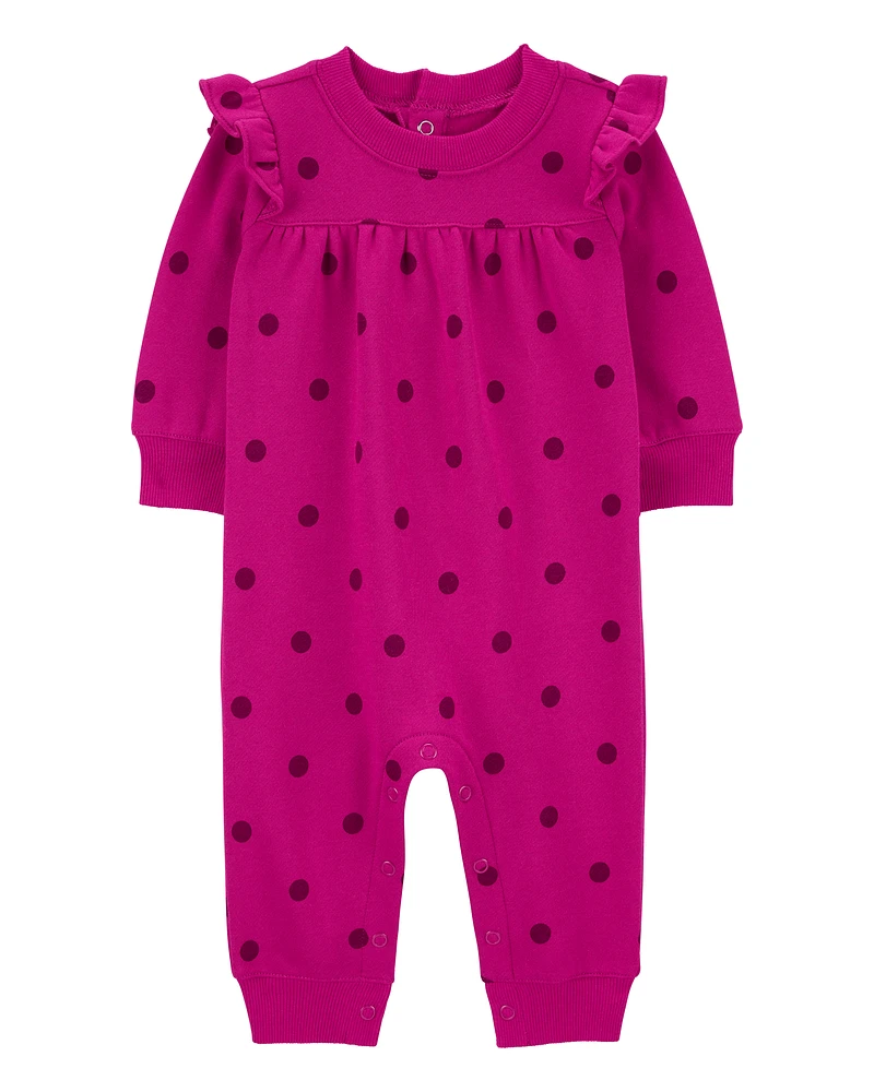 Baby Polka Dot Fleece Jumpsuit