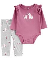 Baby 2-Piece Dog Bodysuit Pant Set