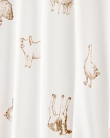 Baby Farm Animals Print 2-Way Zip PurelySoft Sleeper Pyjamas - Ivory