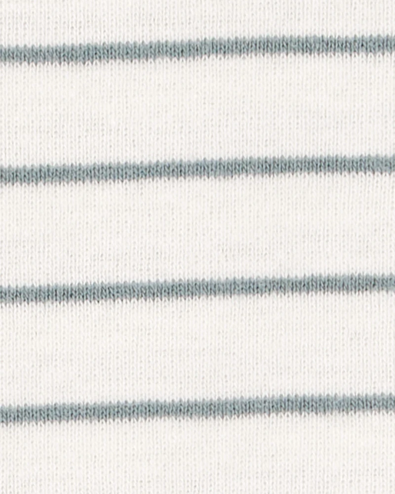 Baby 3-Piece Striped Shortall Set - Blue