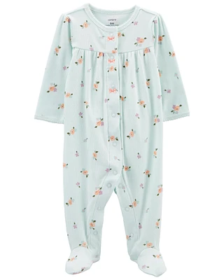 Baby Floral Snap-Up Footie Sleeper Pyjamas