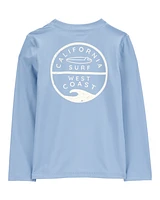 Kid Surfboard Long Sleeve Rashguard - Blue