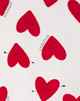 Baby Heart Print Valentine's Day Cotton 2-Piece Pyjamas