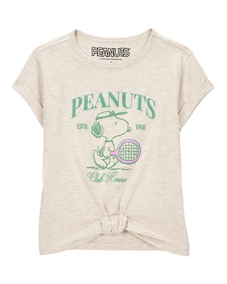 Kid Peanuts Tie Front Graphic Tee