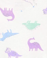 Toddler Dinosaur Print Short-Sleeve Dress