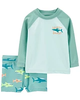 Baby 2-Piece Shark Rashguard Swim Set