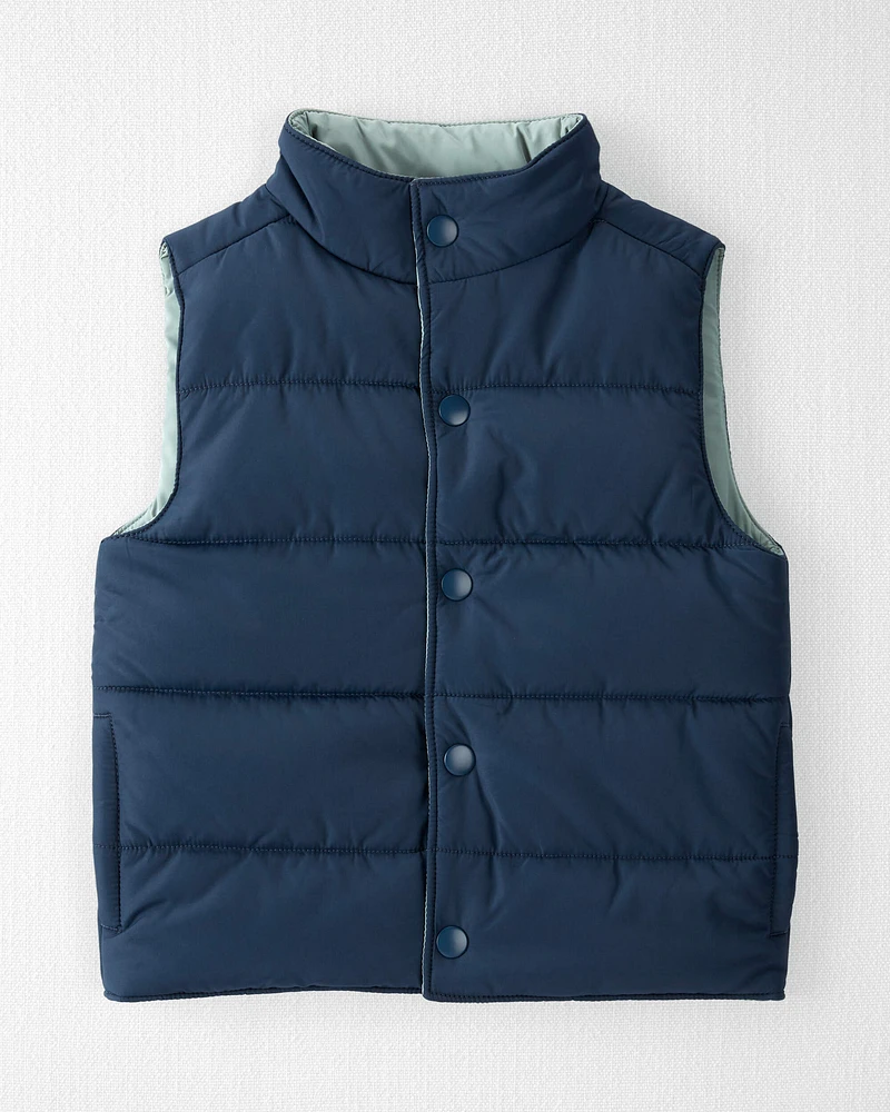 Toddler 2-in-1 Puffer Vest Made with Recycled Materials