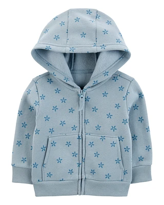 Baby Floral Zip-Up Fleece Hoodie