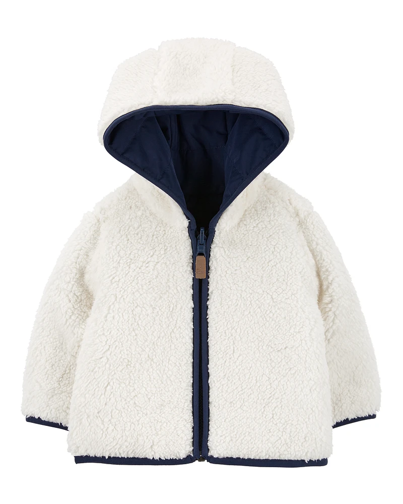 Baby Reversible Zip-Up Sherpa Hooded Jacket