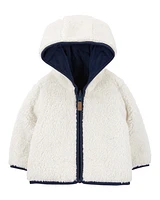 Baby Reversible Zip-Up Sherpa Hooded Jacket