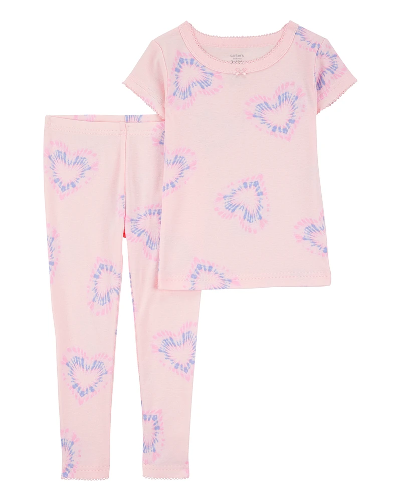 Toddler 2-Piece Tie-Dye Hearts 100% Snug Fit Cotton Pyjamas