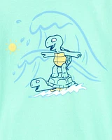 Toddler Green Surf Turtle Tee