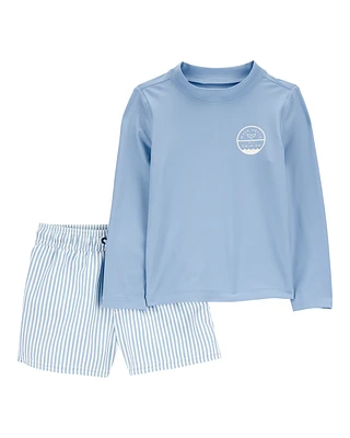 Baby Whale Rashguard Set - Blue