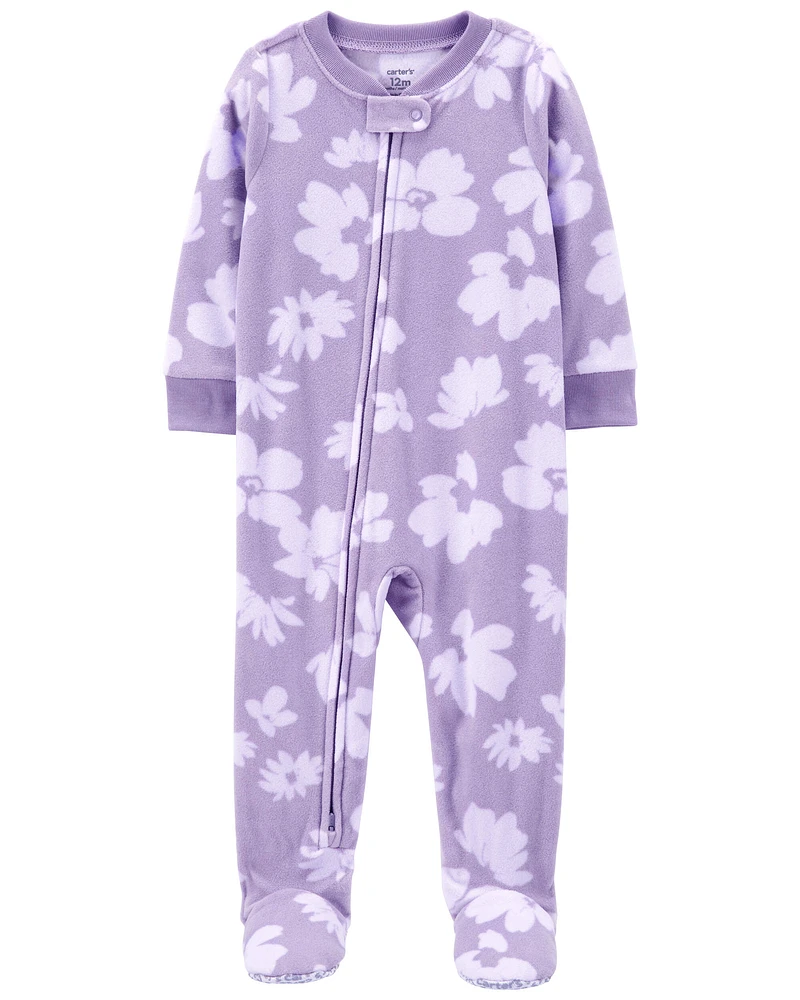 Toddler 1-Piece Fleece Floral Footie Pyjamas