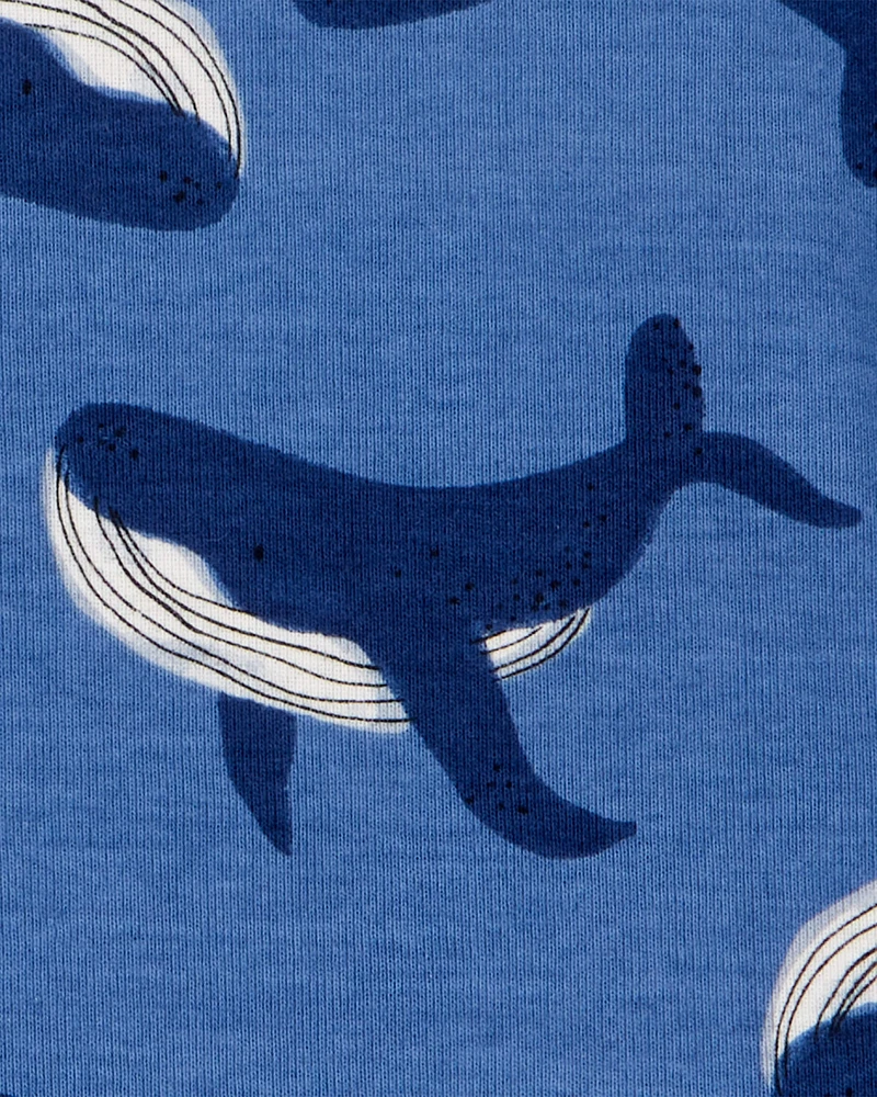 Baby Whale Striped Snug Fit Cotton 4-Piece Pyjamas