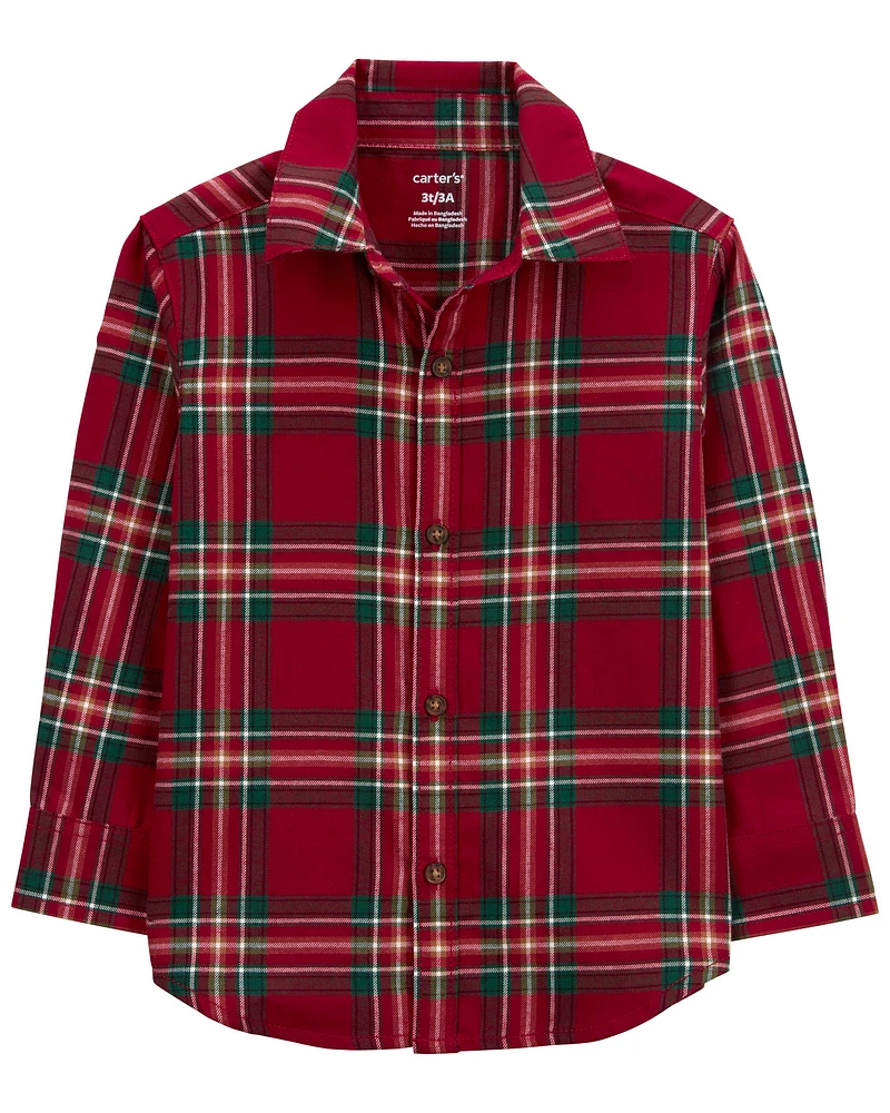 Toddler Plaid Twill Button-Down Shirt