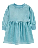 Baby Long-Sleeve Velour Dress