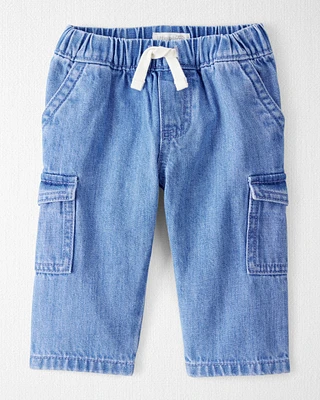 Baby Organic Cotton Chambray Cargo Pants
