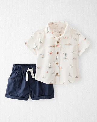 Baby 2-Piece Coastal Print Set Made with Organic Cotton