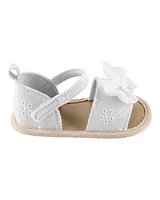 Baby Eyelet Sandals - White