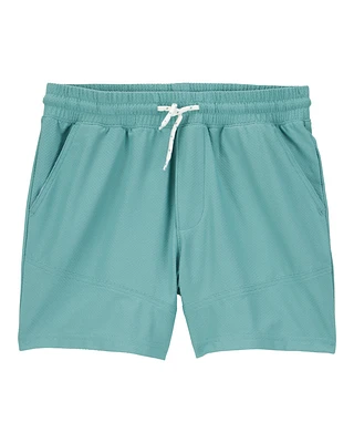 Boys Solid Woven Shorts - Green