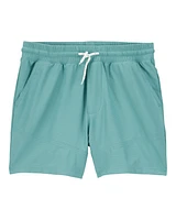 Boys Solid Woven Shorts - Green