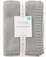 Baby Organic Cotton Textured Knit Blanket in Gray