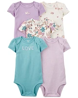 Baby 5-Pack Floral Short-Sleeve Bodysuits