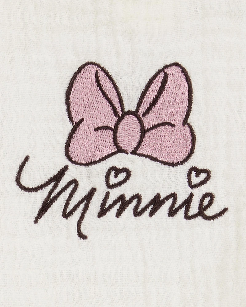 Baby 2-Piece Minnie Mouse Flutter-Sleeve Gauze Top & Short Set - Cream
