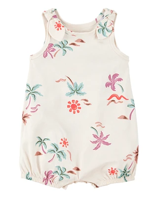 Baby Beach Print Cotton Romper