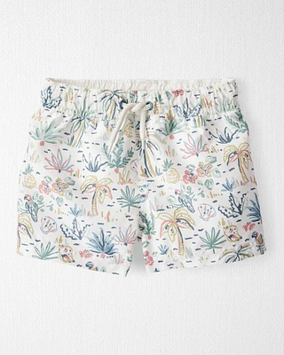 Toddler Recycled Tropical-Print Swim Trunks