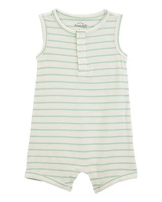 Baby Striped PurelySoft Romper - Green