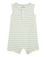 Baby Striped PurelySoft Romper - Green