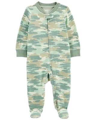Camo 2-Way Zip Thermal Sleep & Play Pyjamas