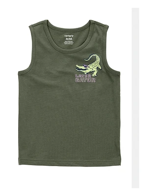 Toddler Alligator Graphic Tank - Green