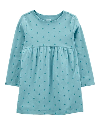 Toddler Heart Long-Sleeve Jersey Dress